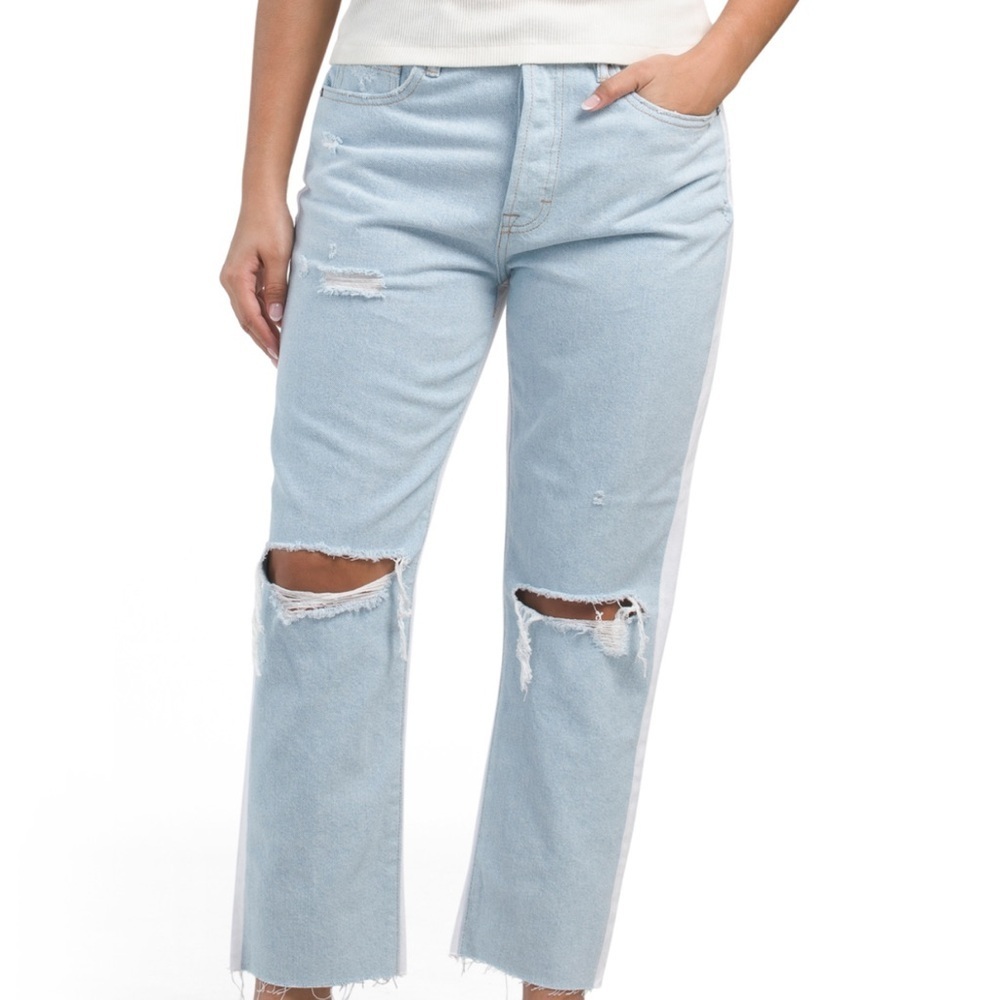 Hidden medium wash two toned ripped Jeans